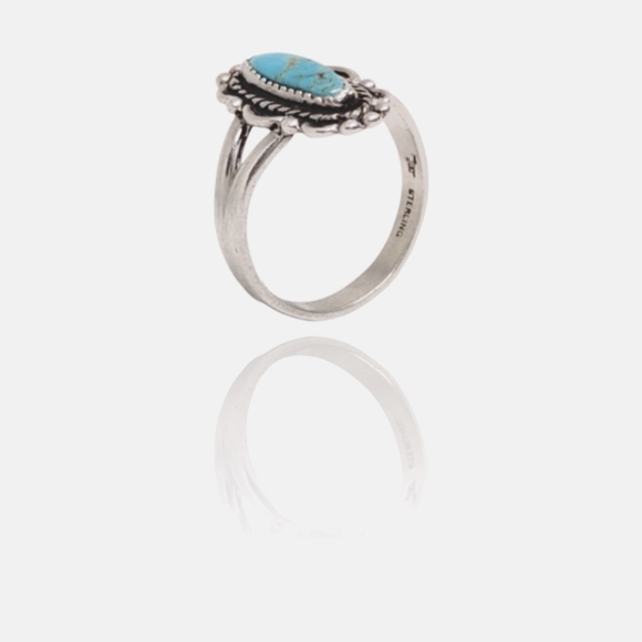 Native American Bell Trader Designer Sterling Silver Turquoise Ring - Picture 6 of 6